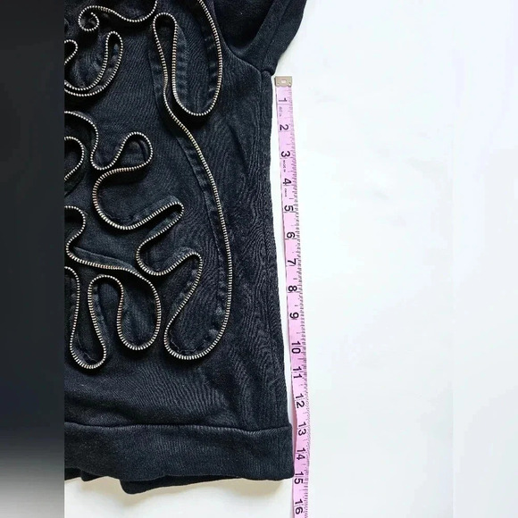 Stella McCartney xs s 36 black zipper 3d embellished floral crewneck Sweater - Picture 8 of 11